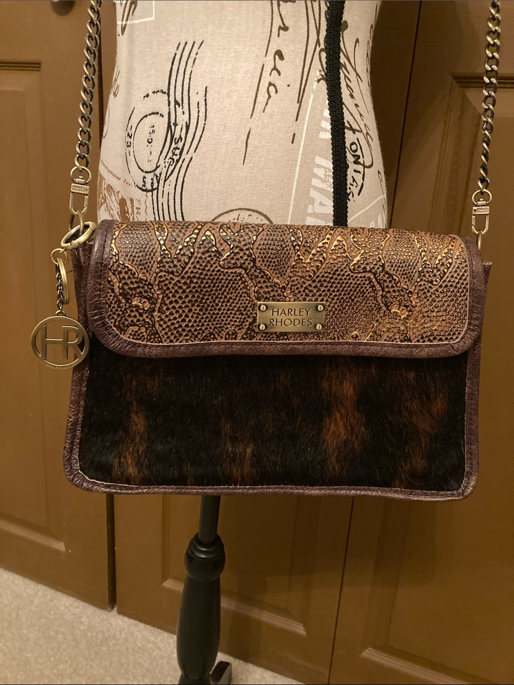 HARLEY RHODES MARILYN CROSSBODY Hair on Hide & Leather Bag NWOT